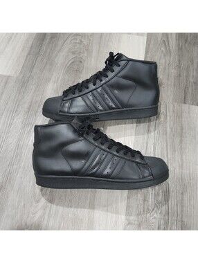 Adidas Pro Model Triple Black High Top Sneaker Shoe S85957 Skate Casual Mens 9.5